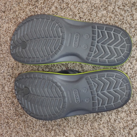 Crocs Crocband Flip Flop Comfort Sandals 11033 Gray Green Slip On Mens 10 Wmn 12 - Picture 8 of 11